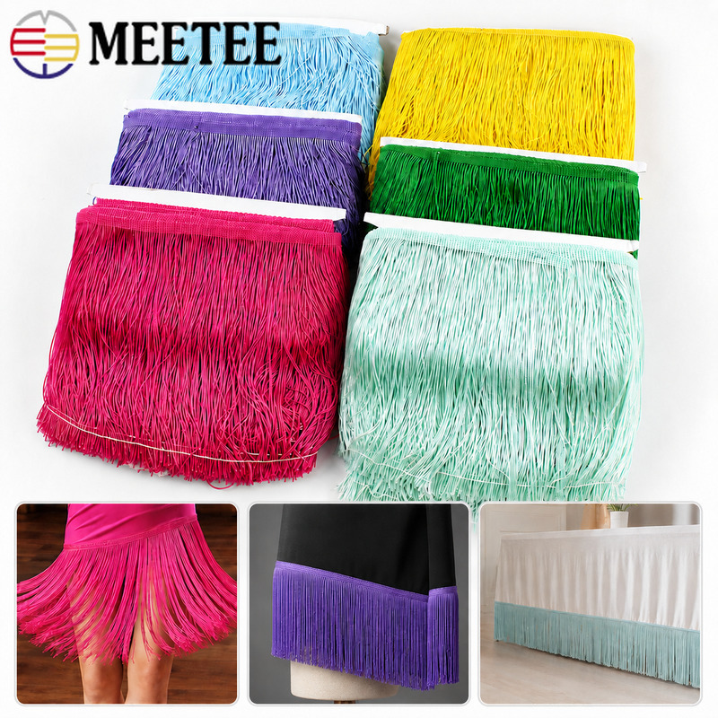 Fringe Ribbon Sewing - 10Y 10-30cm Quastenborte für Lateinkleider, Kleidungsstücke,