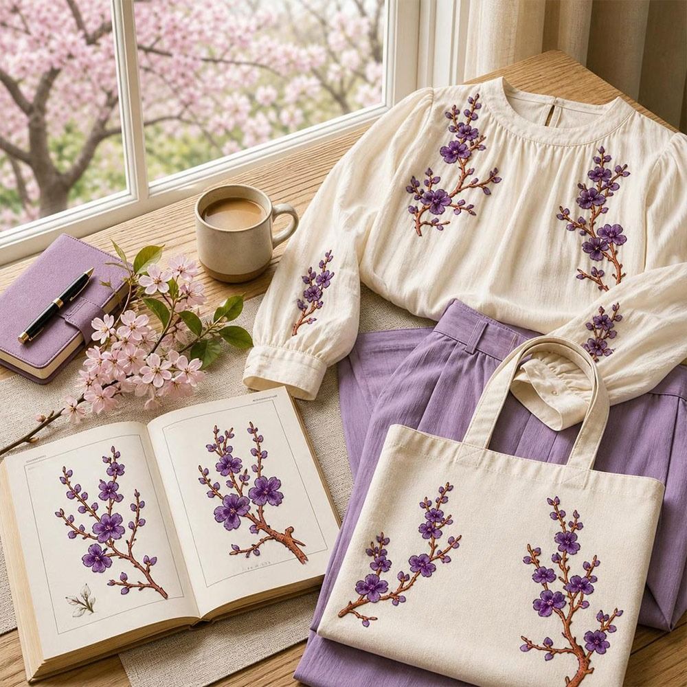 Applique Patch Flower - DIY Kirschblüten-Aufnäher zum Aufbügeln und Aufnähen,