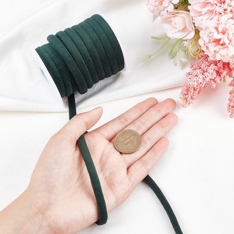 1 Rolle 10 m 8 mm dunkelgrüne  – Velvet Ribbon Roll Bewertung und Preis
